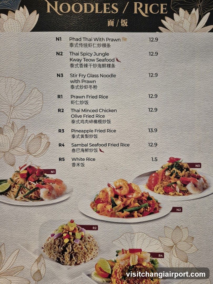 Noodles / Rice Menu