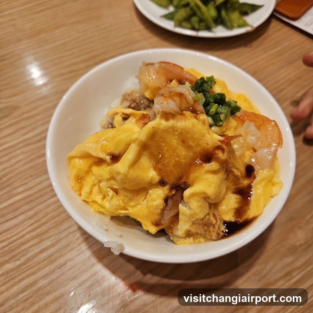 Shrimp Omelet Rice Bowl
