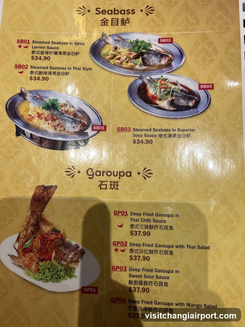 Seabass and Garoupa Menu