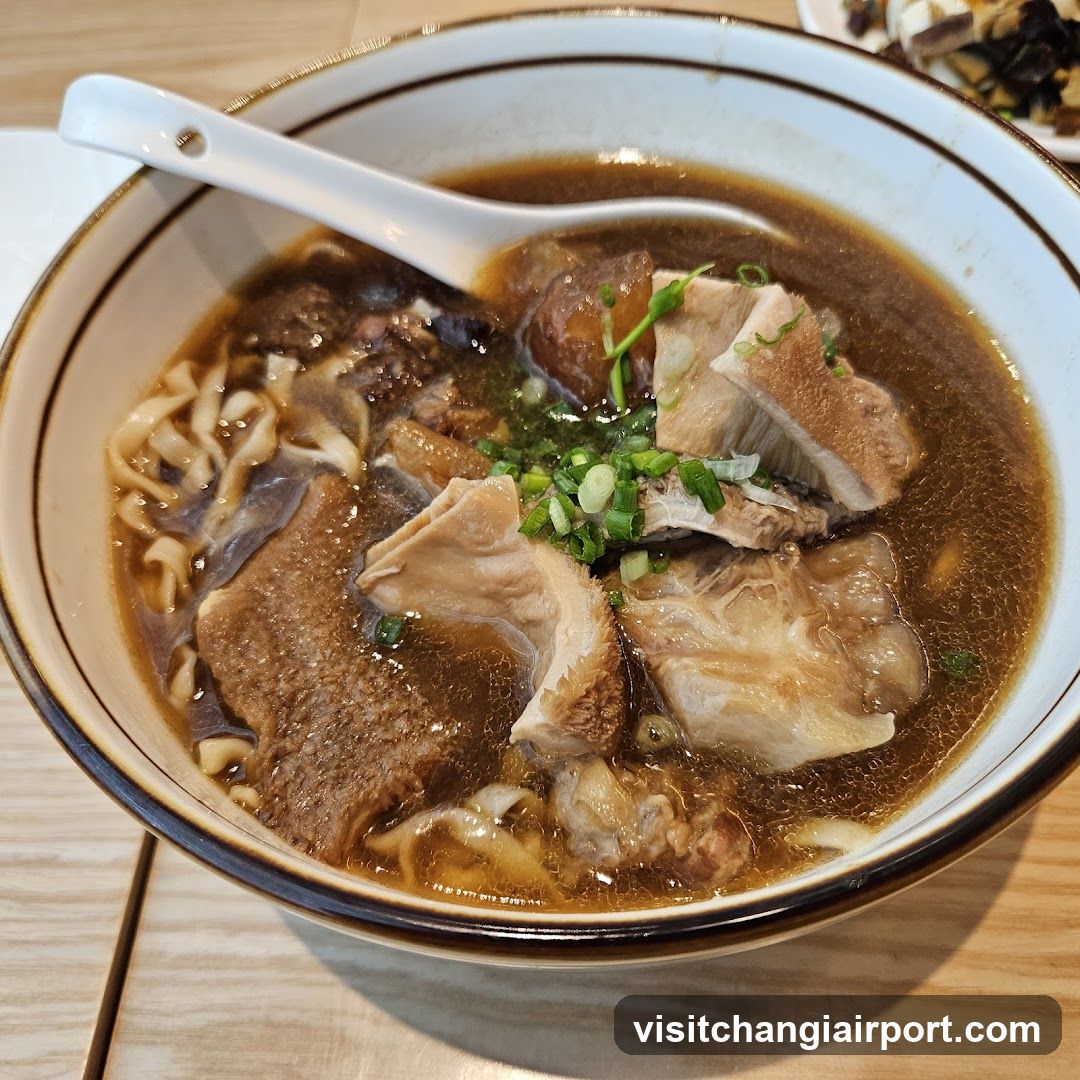 Bowl of Noodle Soup with Meat and Green Onions