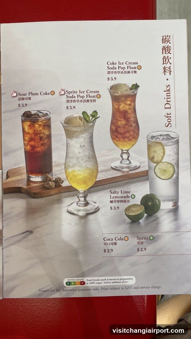 Soft Drinks Menu Page