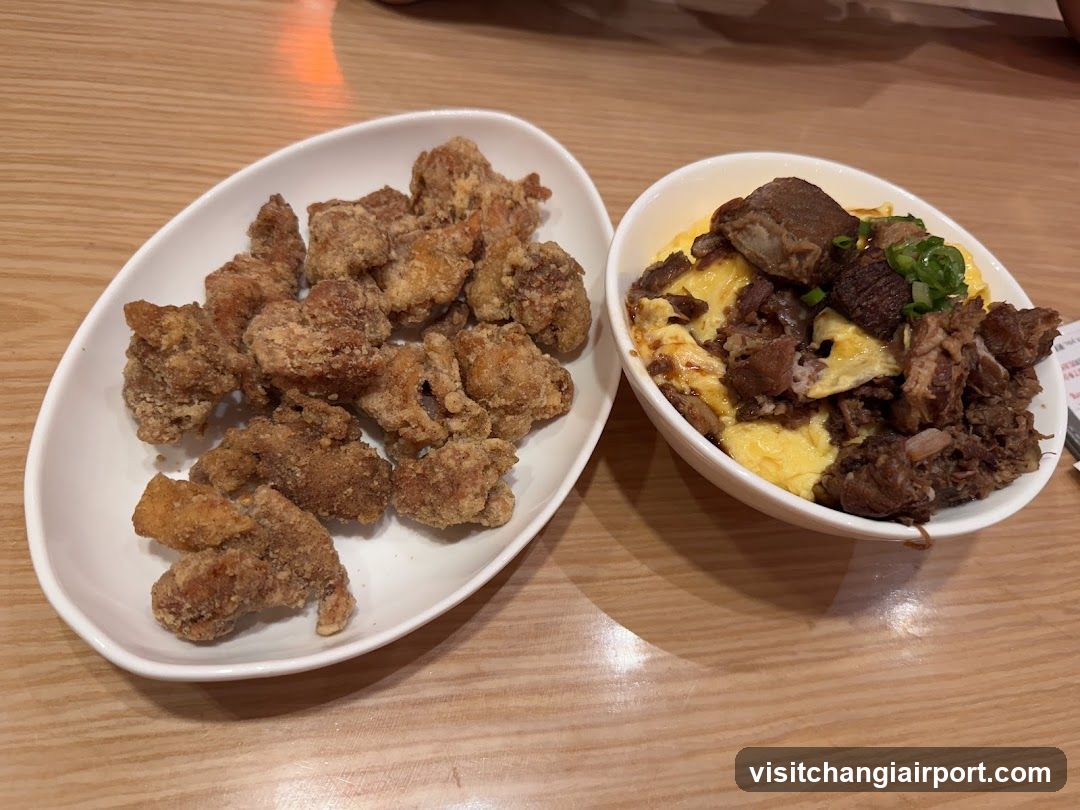 Fried Chicken and Beef Rice Bowl