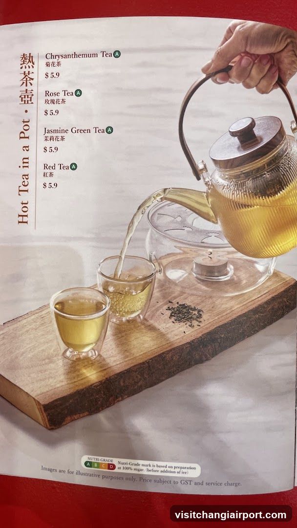 Hot Tea in a Pot Menu