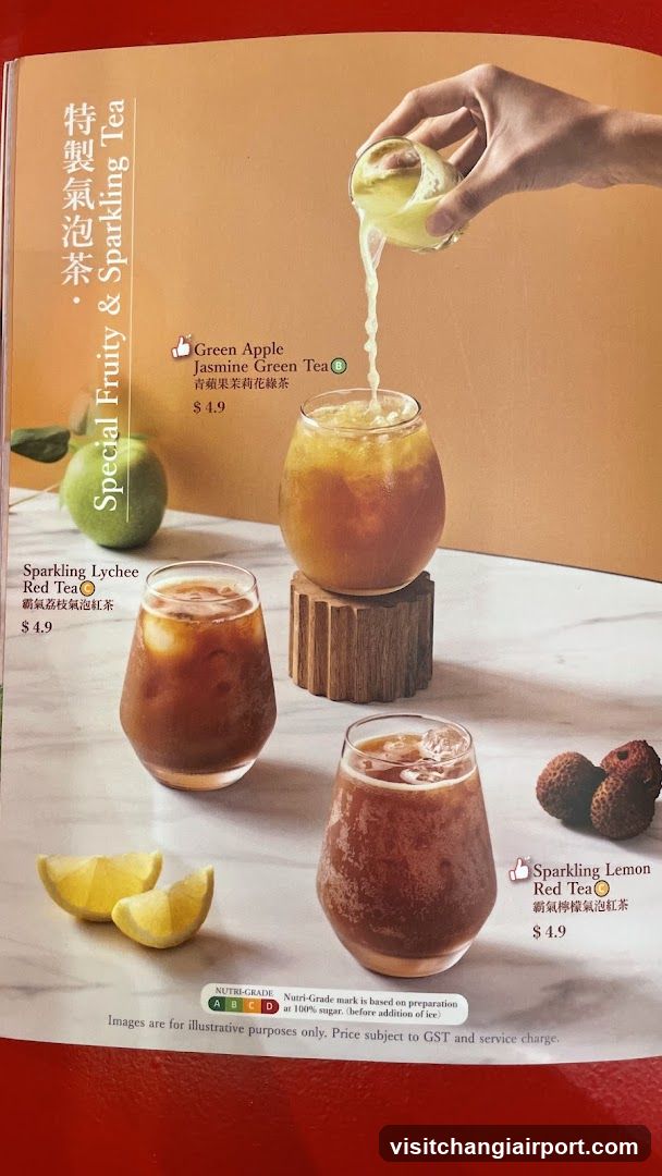 Special Fruity & Sparkling Tea Menu Page