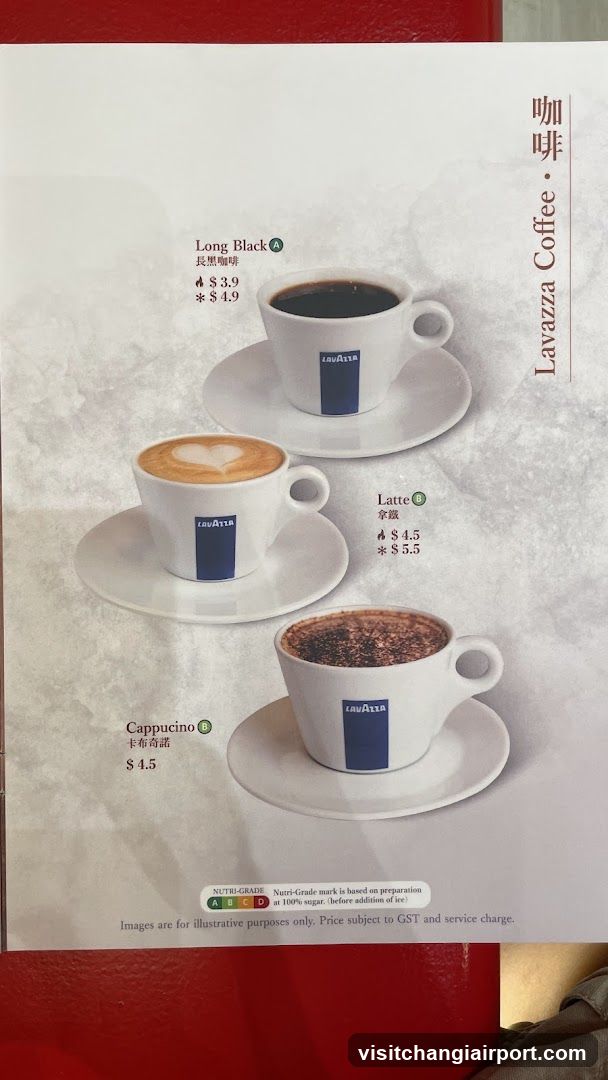 Lavazza Coffee Menu Page