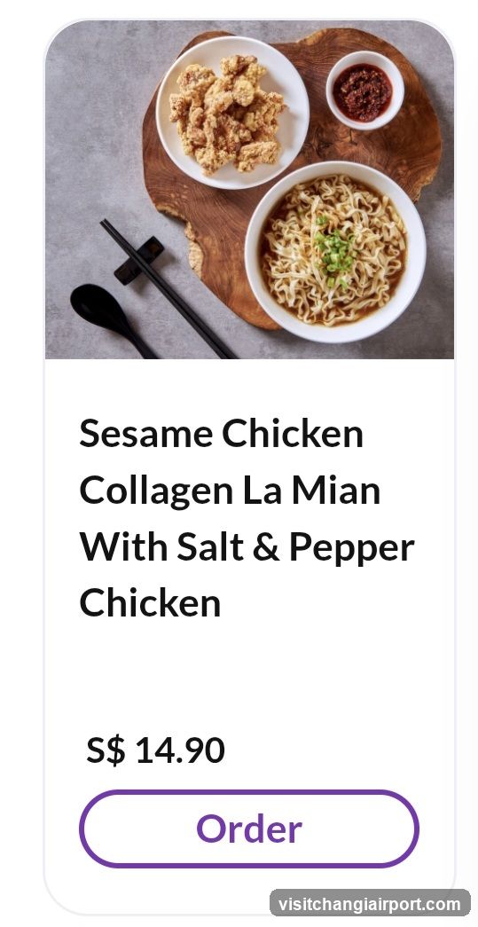 Sesame Chicken Collagen La Mian With Salt & Pepper Chicken