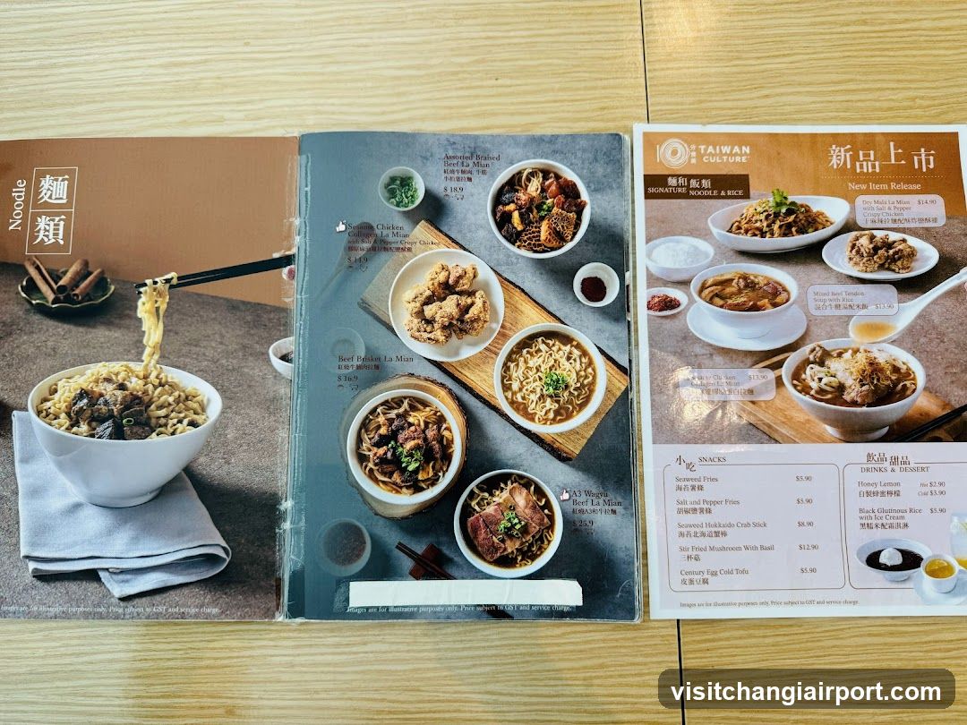 Taiwan Culture Noodle Menu Spread