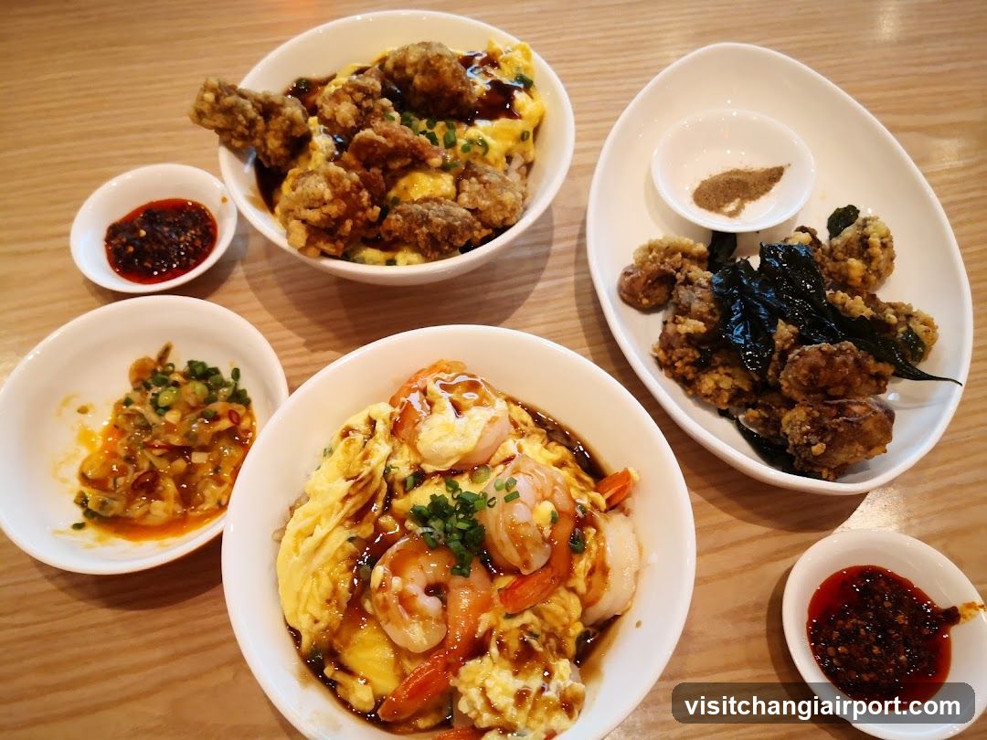Chinese-style seafood and fried dishes spread