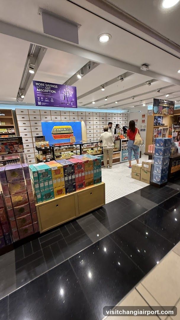 Interior of a retail store with product displays and customers
