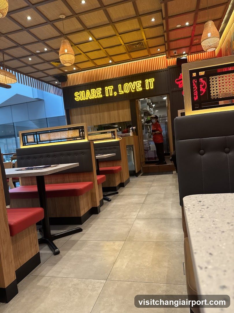 Restaurant Interior with Signage