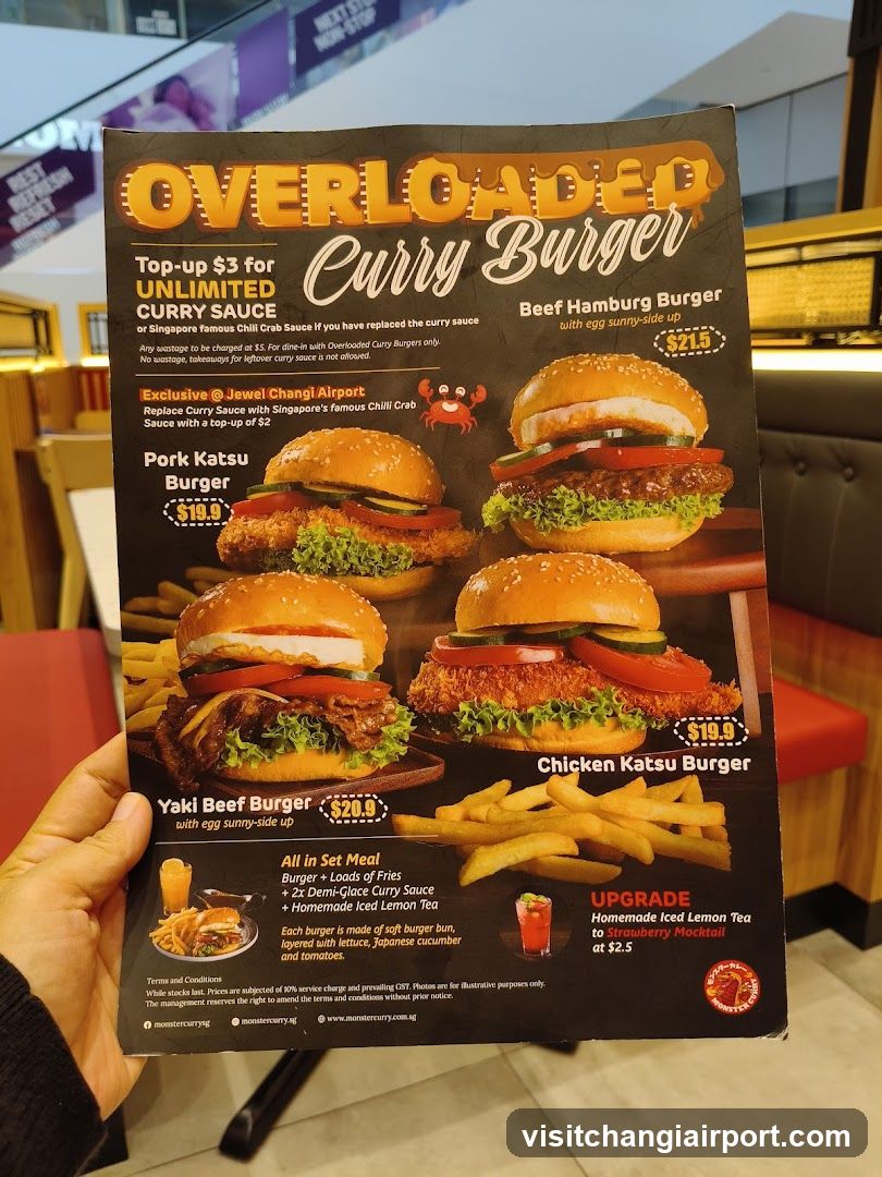 Overloaded Curry Burger Menu