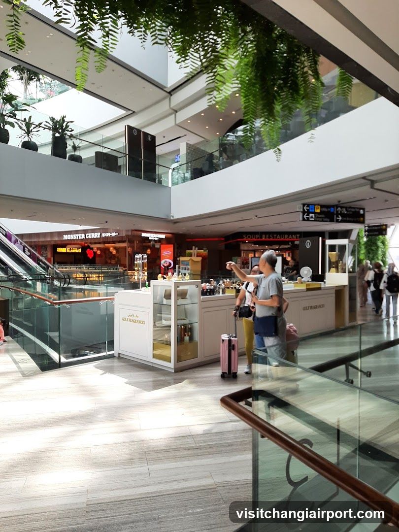 Shopping Mall Interior with Food Kiosks