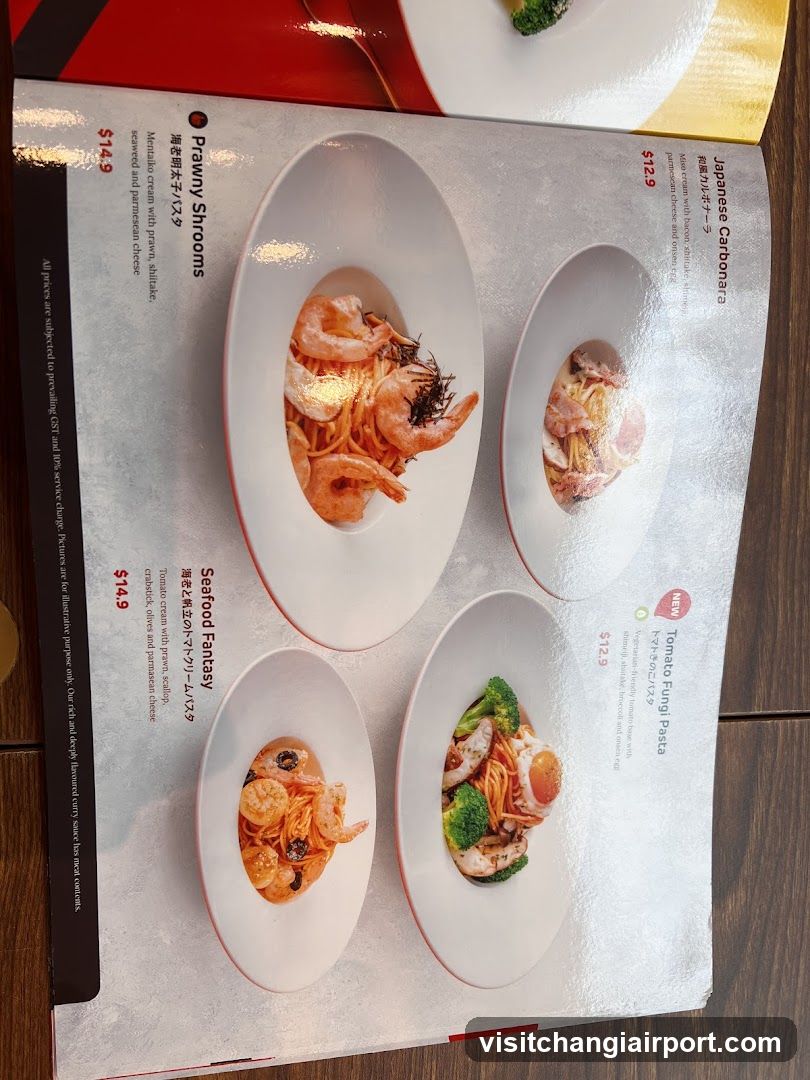 Japanese Pasta Menu Page