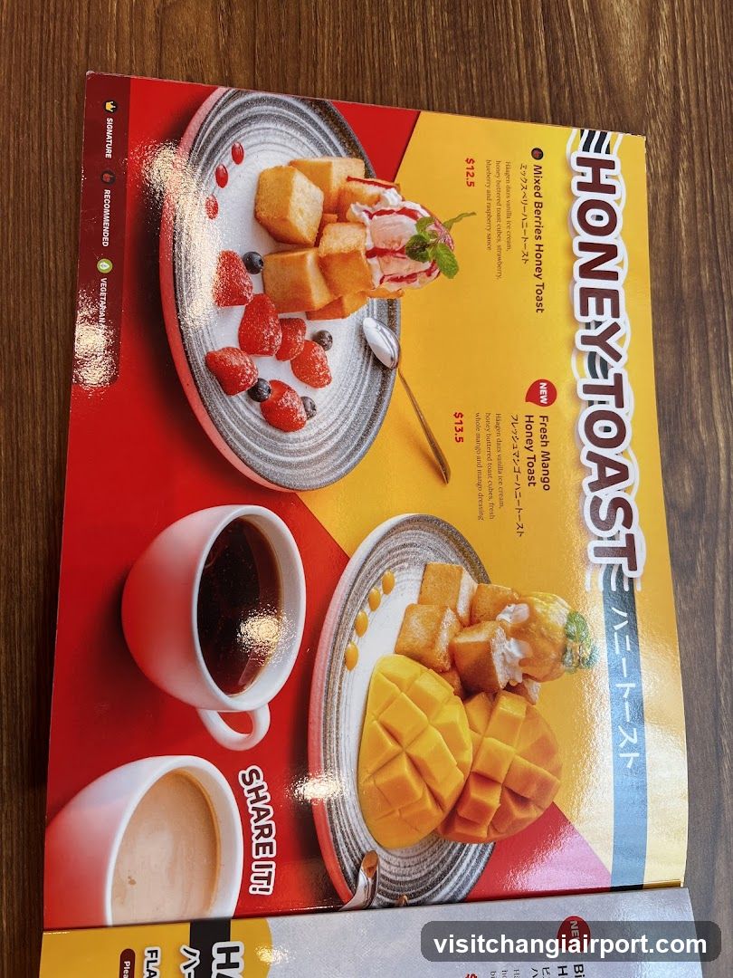 Honey Toast Menu Page