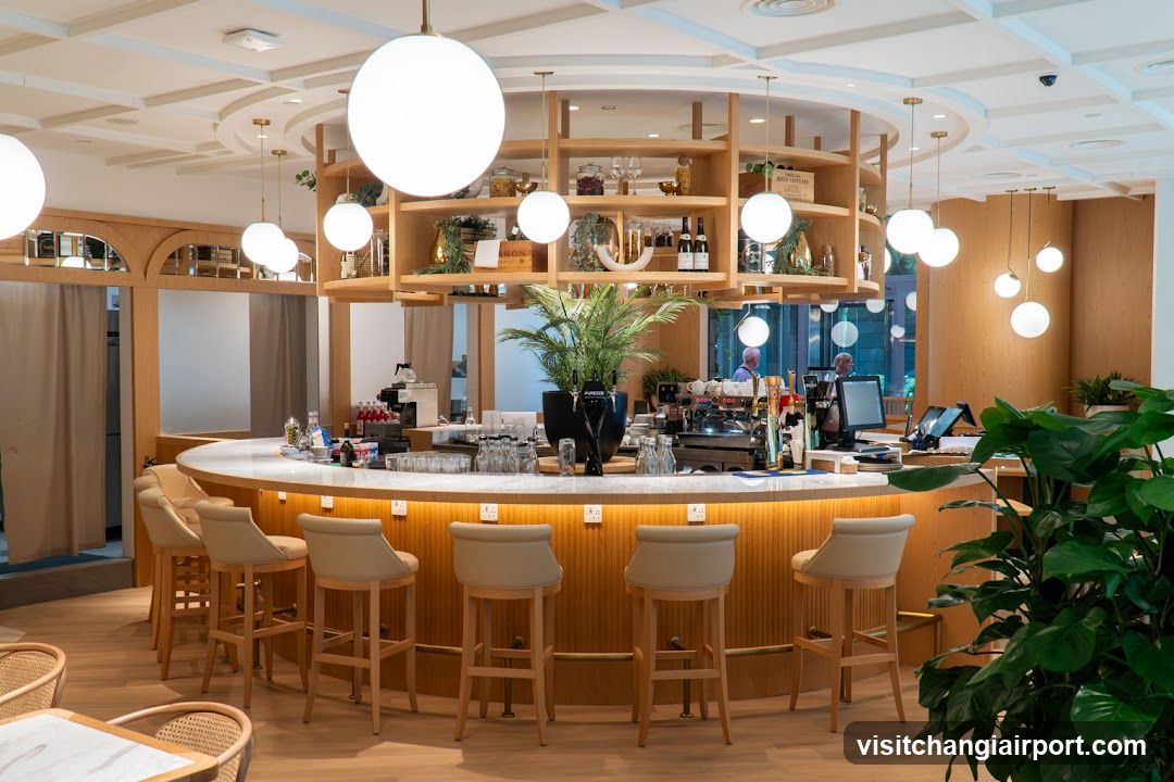 Modern Cafe Interior with Bar Counter
