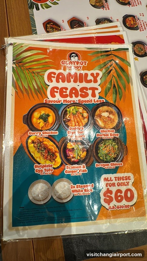 Daddy's Family Feast Menu