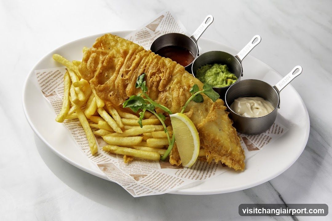 Fish and Chips with Sauces