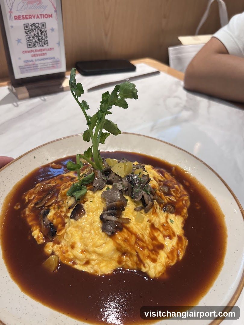 Omelette Dish with Sauce and Garnish