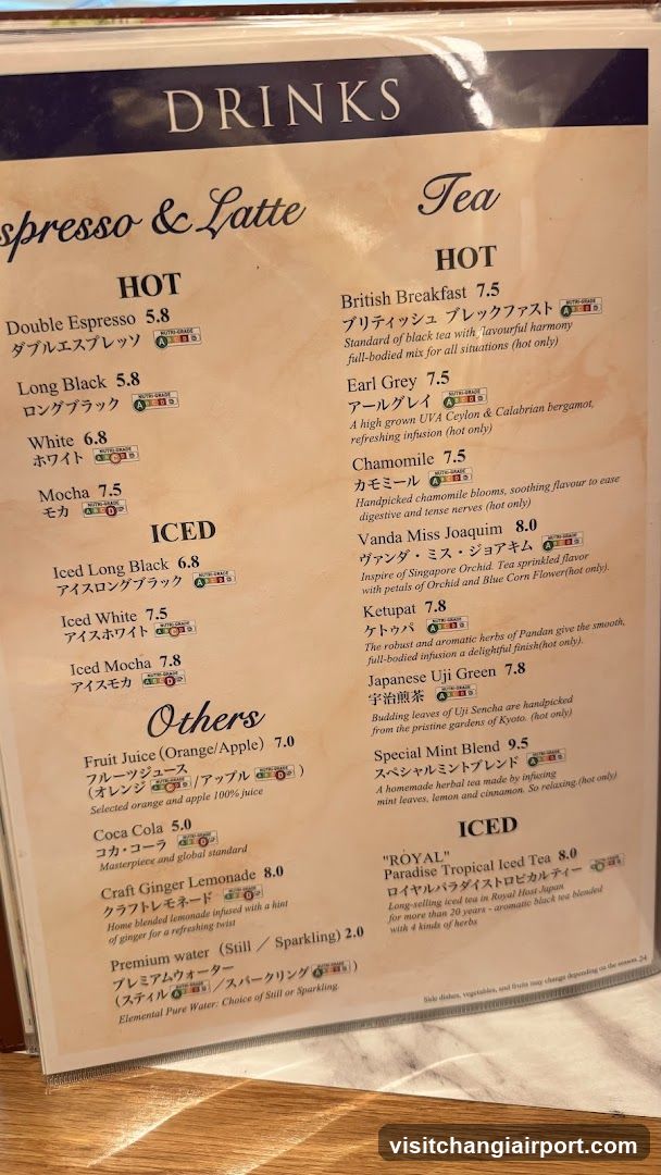 Drinks Menu