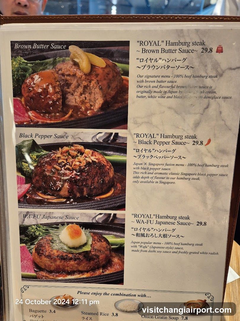 Royal Burger Steak Menu