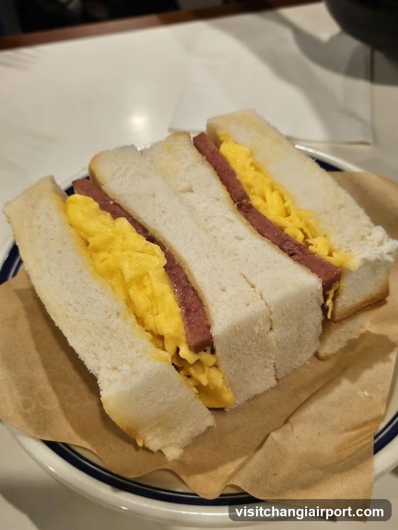 Sandwich with Scrambled Eggs and Ham