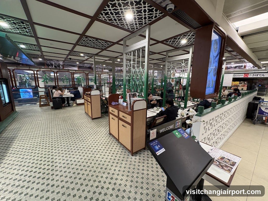Restaurant Interior with Decorative Ceiling and Dining Area