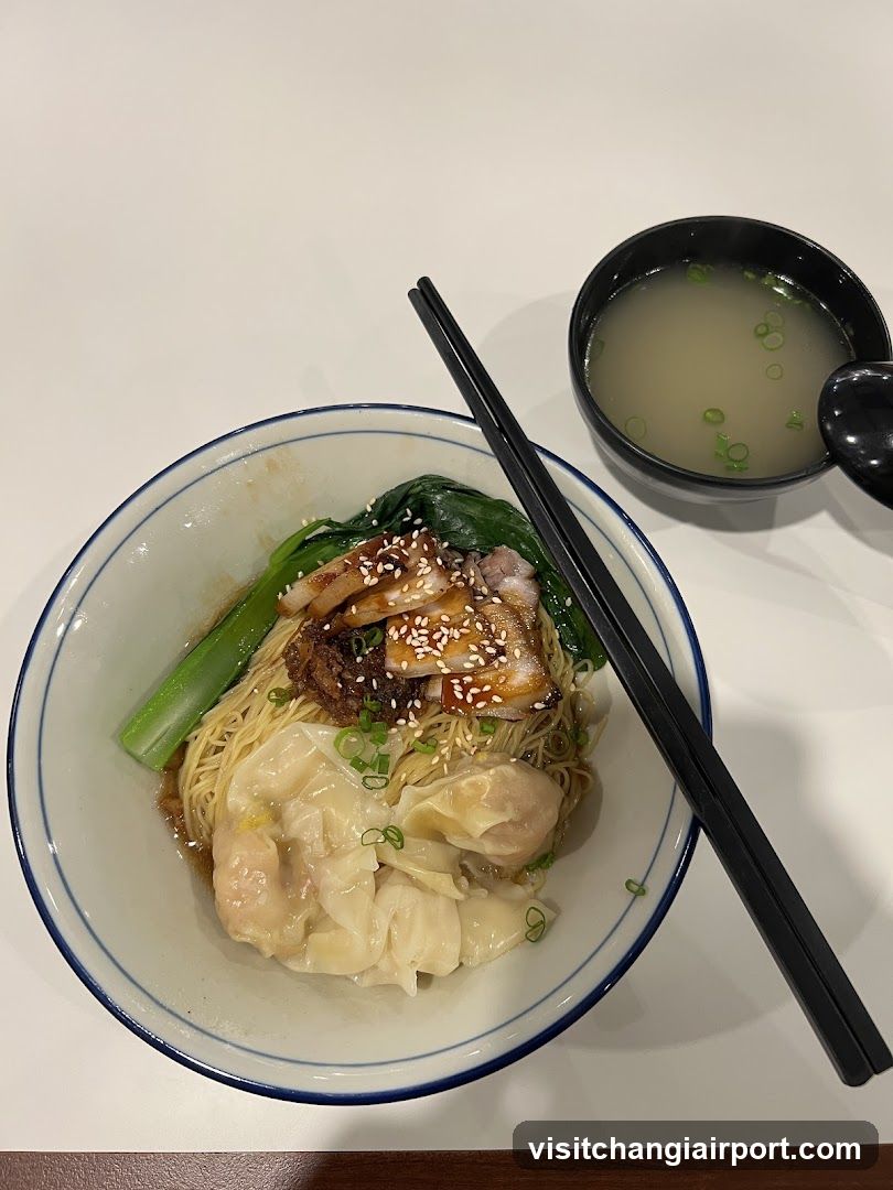 Noodle Bowl with Wontons and Broth