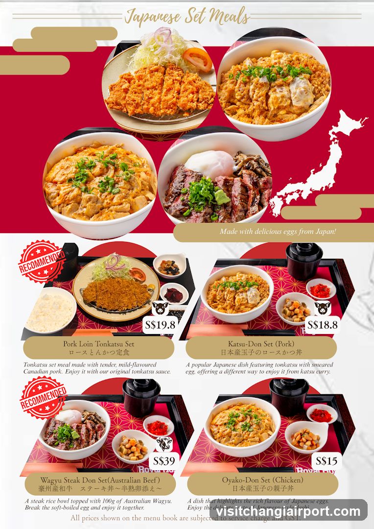 Japanese Set Meals Menu
