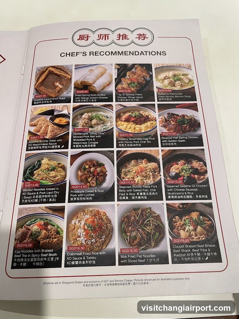 Chef's Recommendations Menu