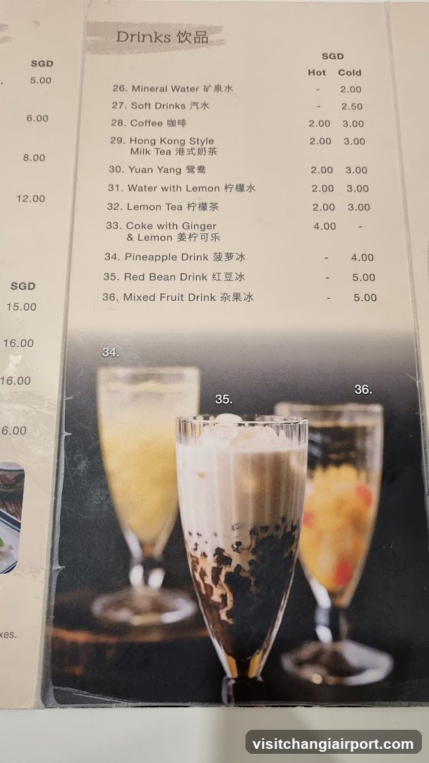 Drinks Menu