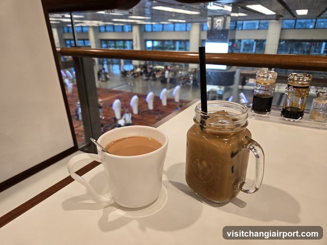 Coffee and Iced Coffee on a Table
