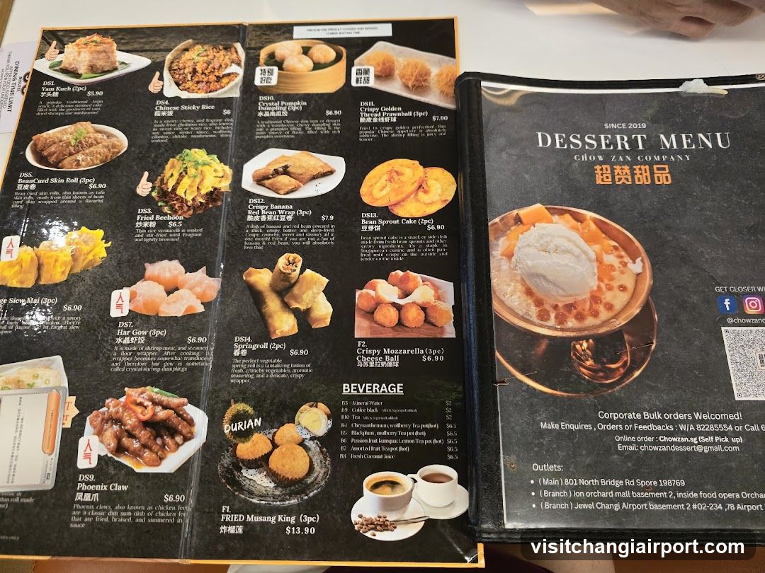Chow Zan Dessert Menu