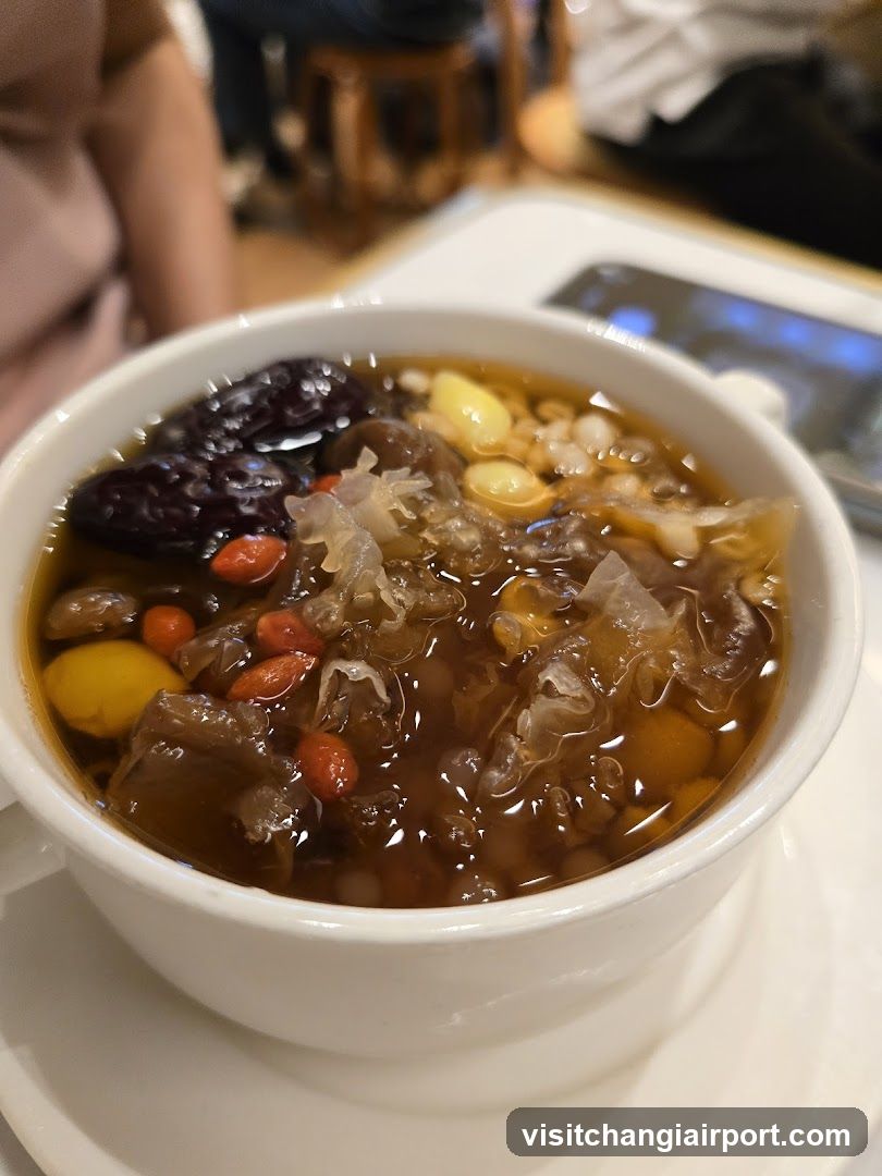 Bowl of Sweet Soup with Ingredients