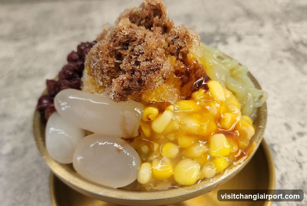 Sweet Dessert Bowl with Corn and Ice