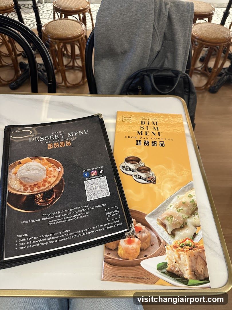 Dessert Menu and Dim Sum Menu on Table