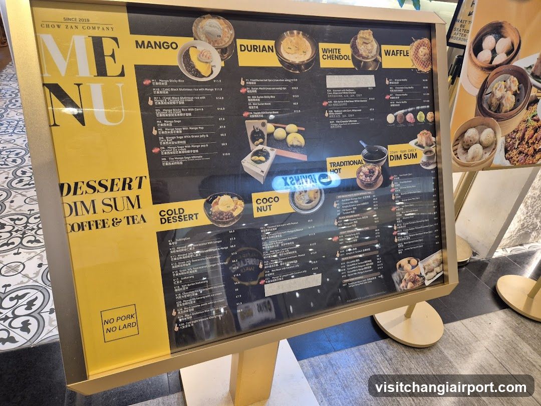 Chow Zan Company Menu Board