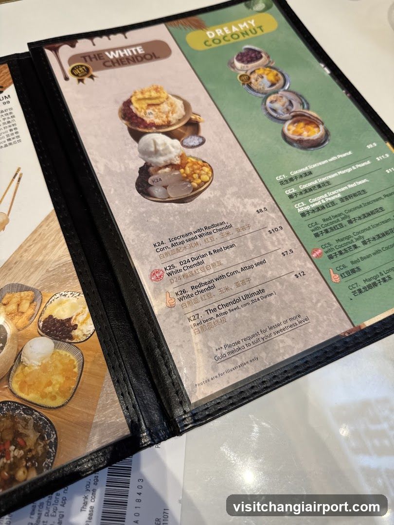 The White Chendol Menu