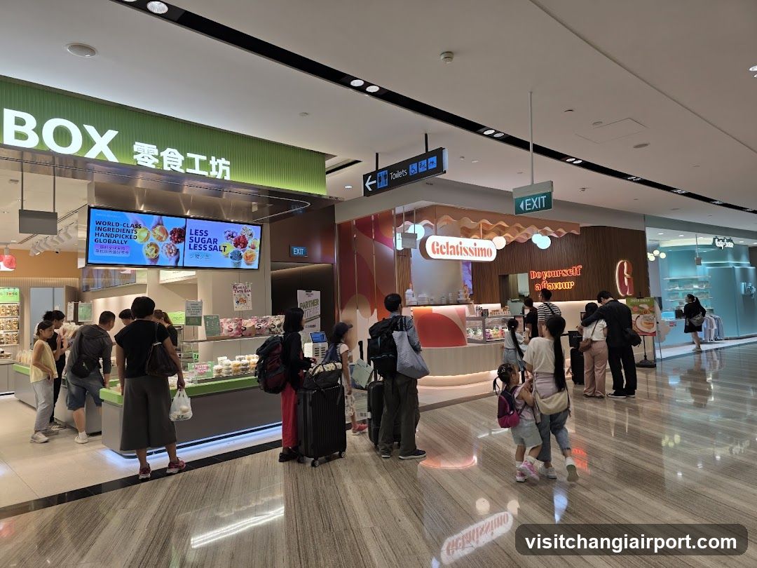 Shopping Mall Interior with Food Stalls