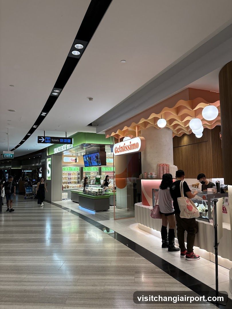 Shopping Mall Interior with Food Stalls