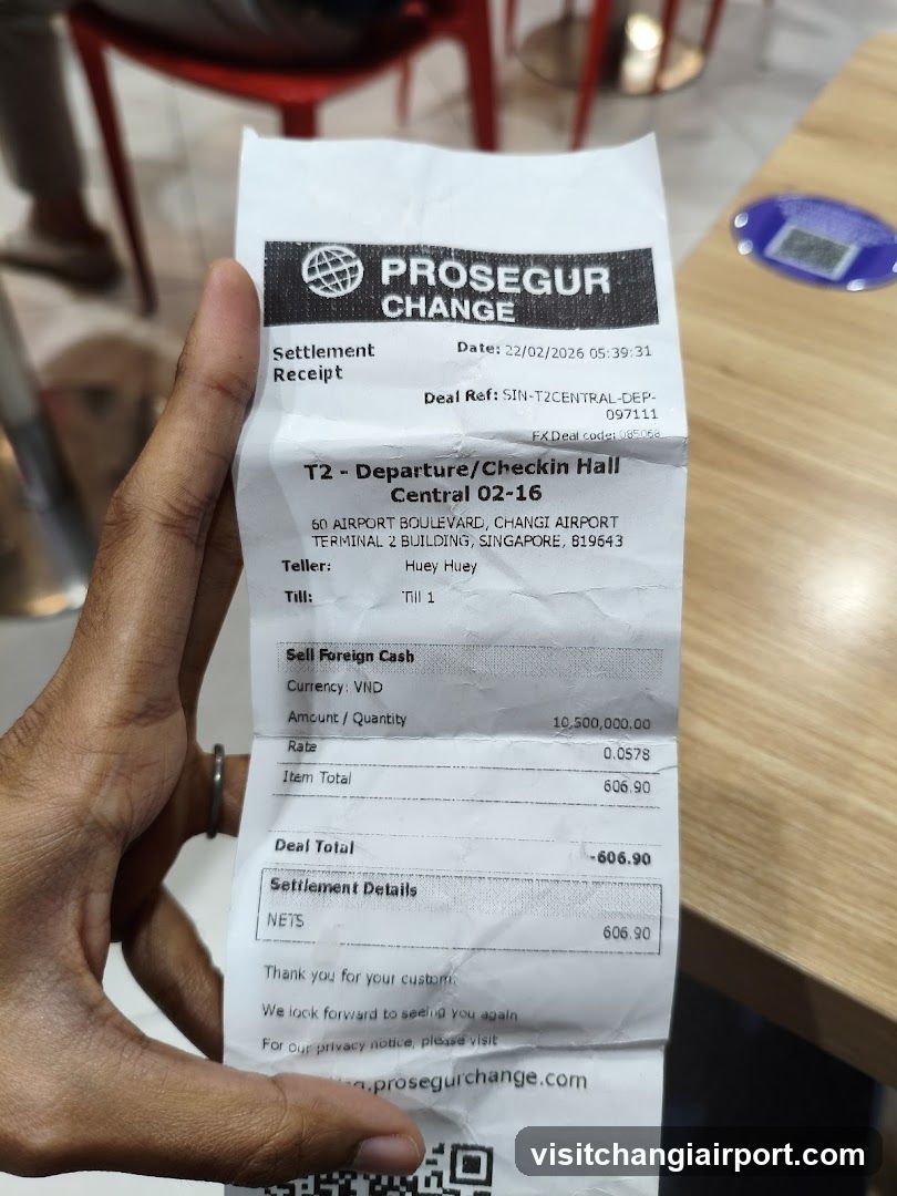 Proseguor Change Receipt