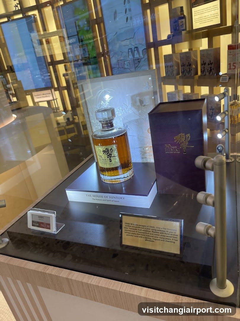 Display of Suntory Whisky Bottle and Box