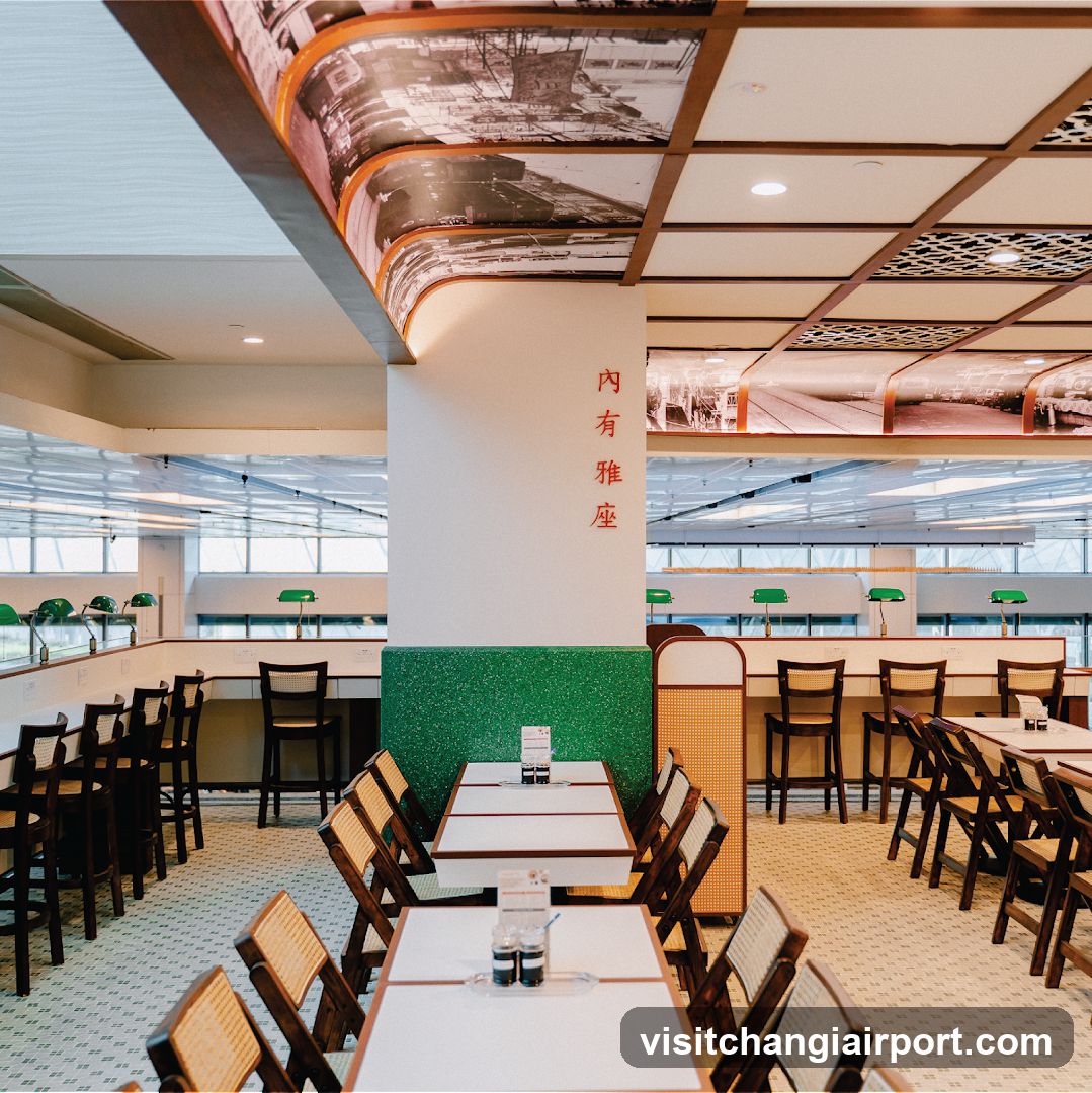 Interior of a modern restaurant or cafe with Japanese-style decor