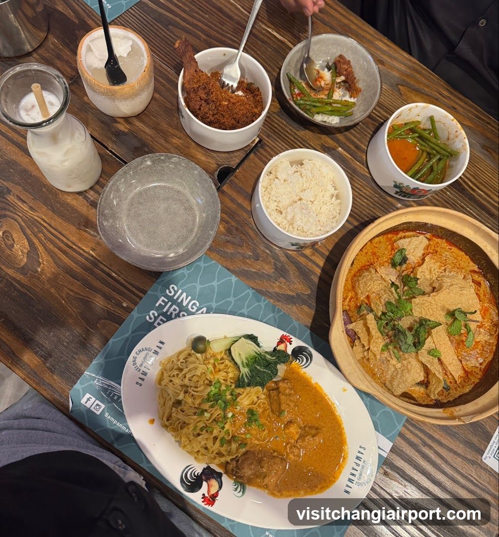 Dining Table with Singaporean Cuisine