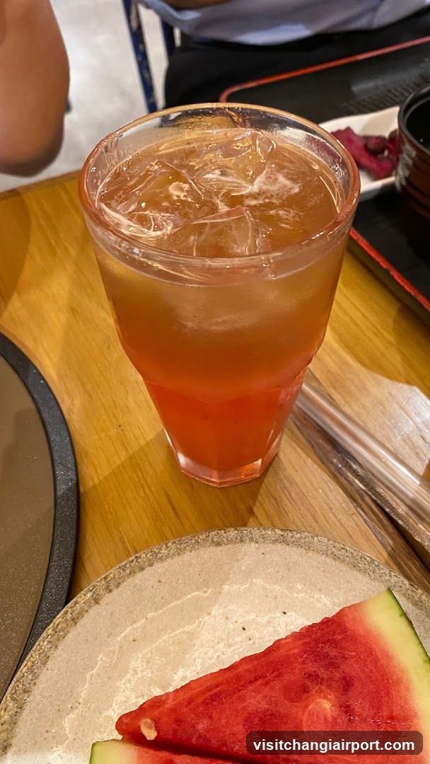Iced Drink and Watermelon Slice