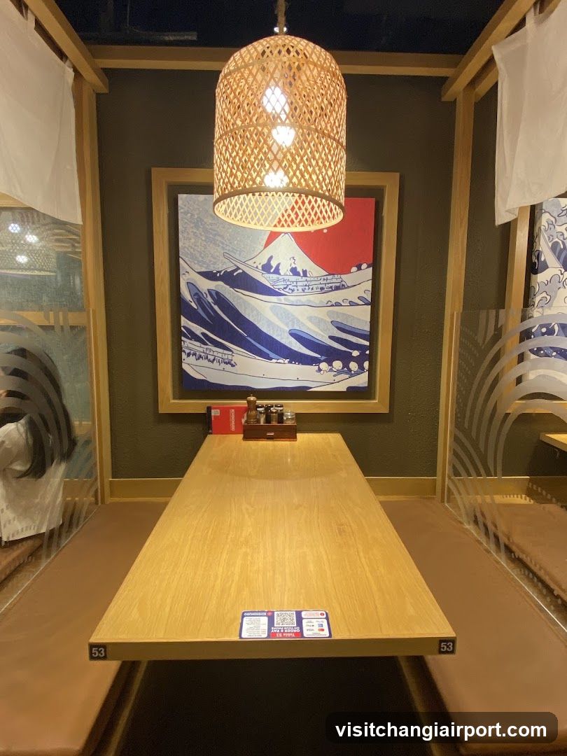 Japanese-style dining booth interior