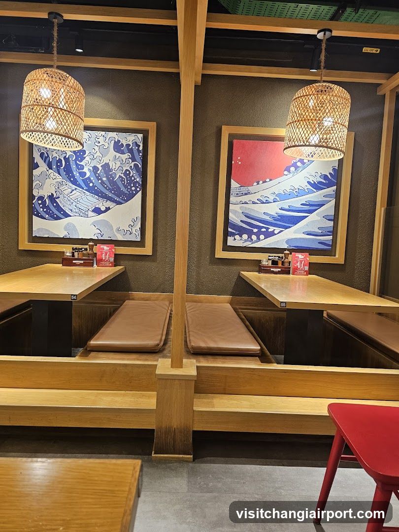 Restaurant Interior with Japanese Art