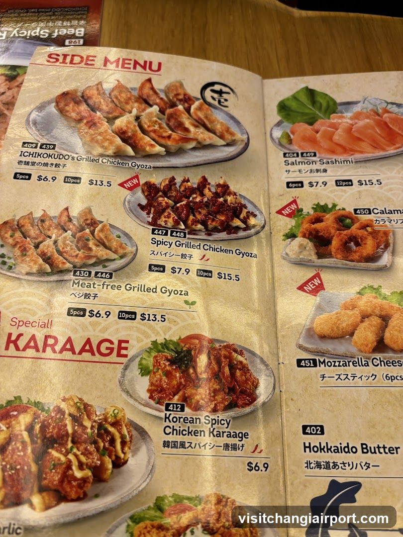 Side Menu & Karaage Selection