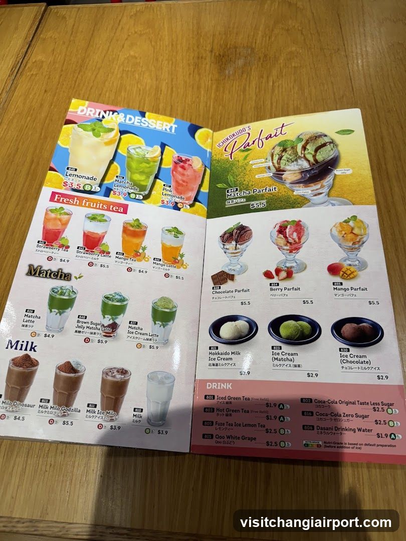 Matcha Parfait Menu