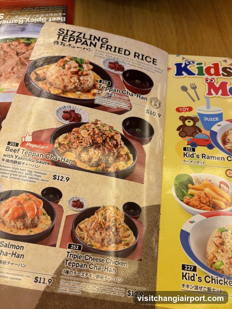 Sizzlery Teppan Fried Rice Menu