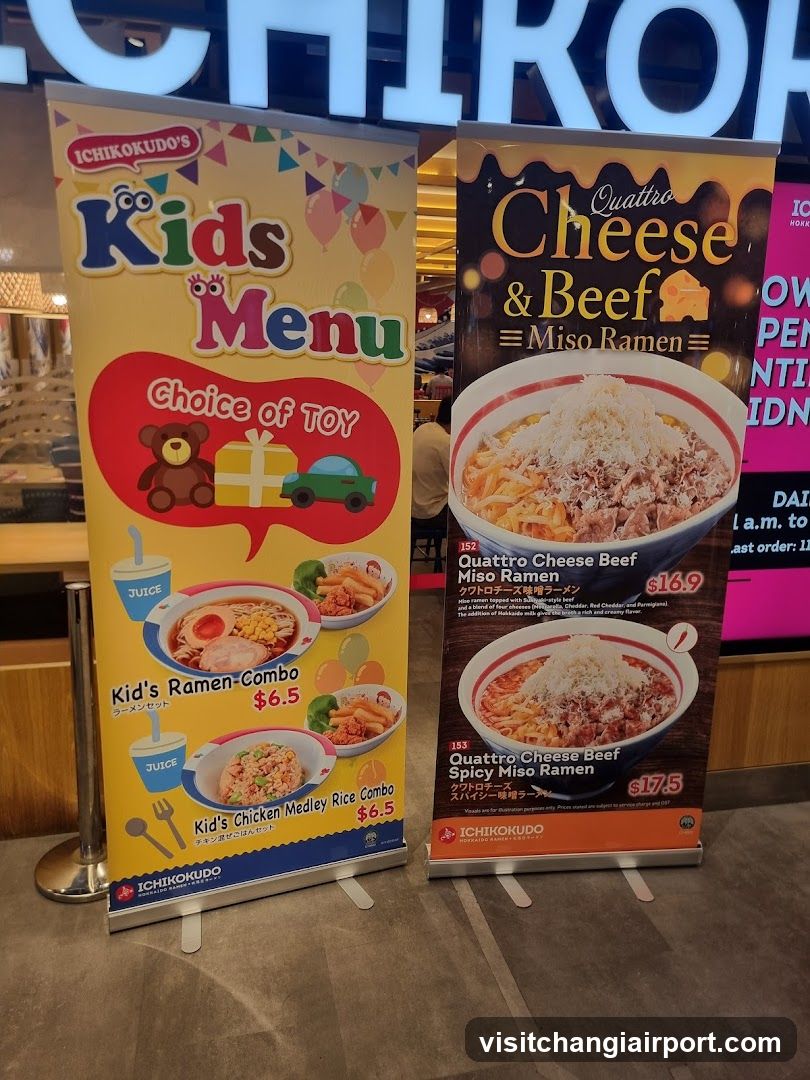Ichikudo's Kids Menu and Ramen Advertisements